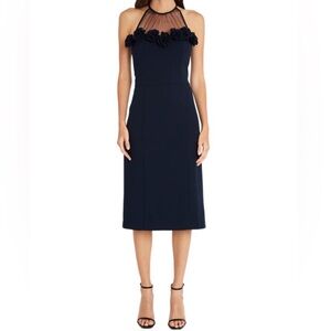 Maggy London Navy Midi Dress NWOT